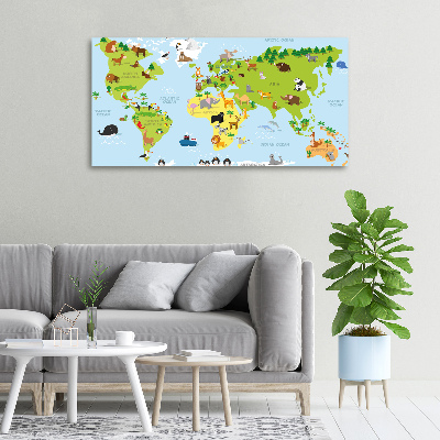 Tableau photo sur toile Carte des animaux