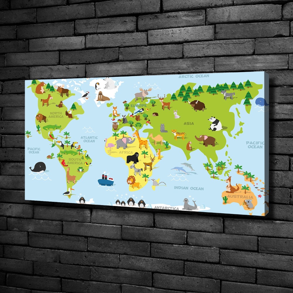 Tableau photo sur toile Carte des animaux