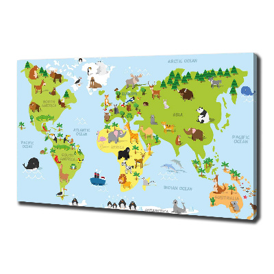 Tableau photo sur toile Carte des animaux