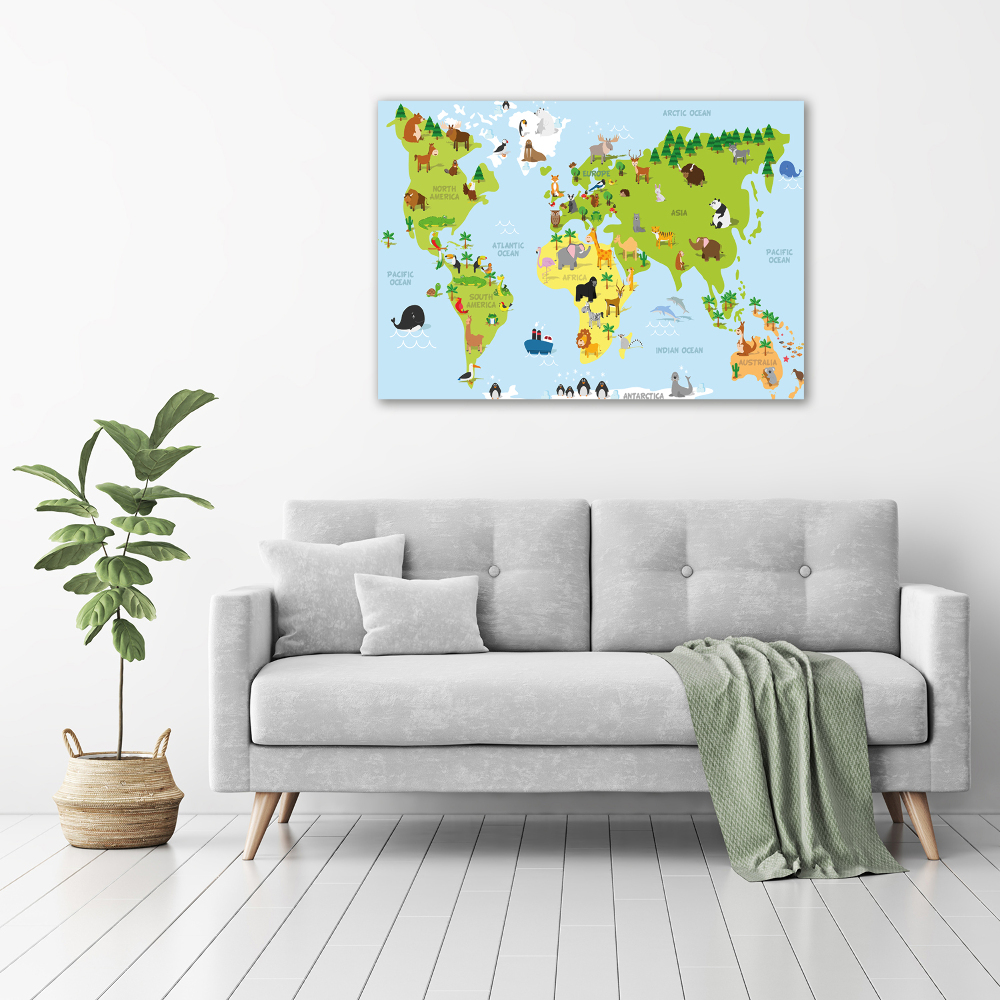 Tableau photo sur toile Carte des animaux