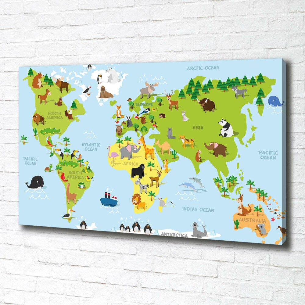 Tableau photo sur toile Carte des animaux