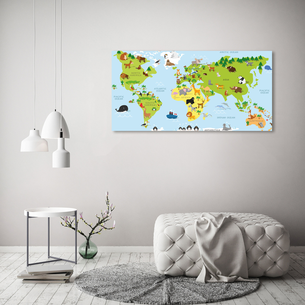 Tableau photo sur toile Carte des animaux