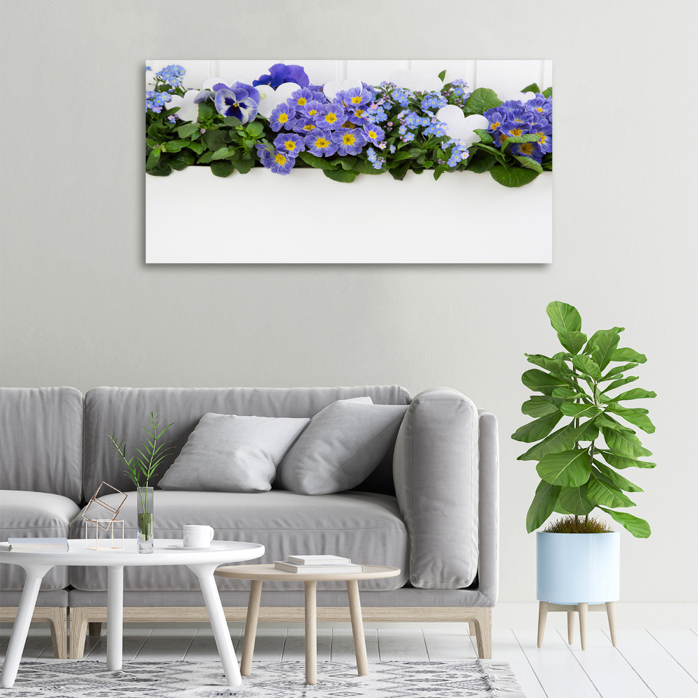 Tableau toile imprimée Fleurs bleues