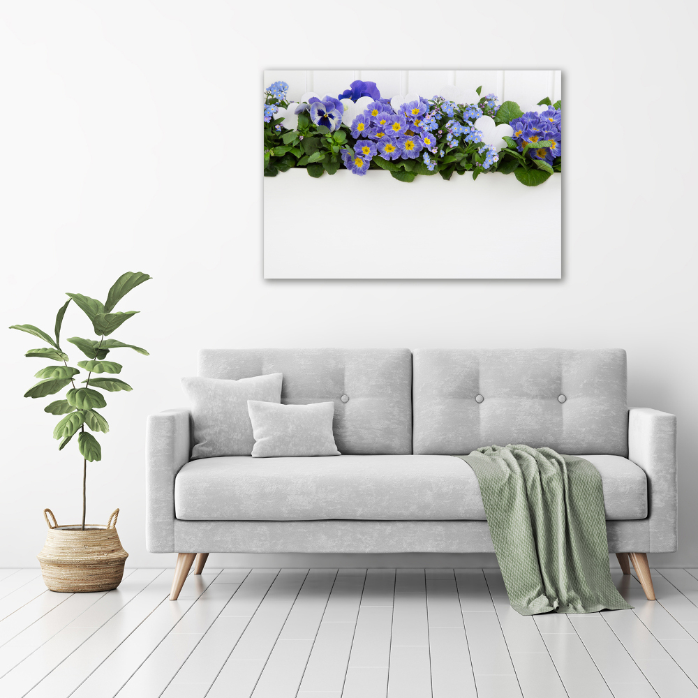 Tableau toile imprimée Fleurs bleues