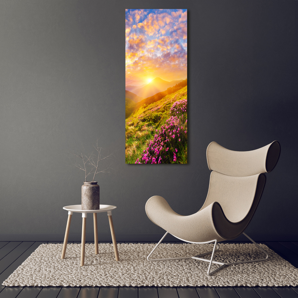 Tableau mural sur toile Coucher de soleil en montagne