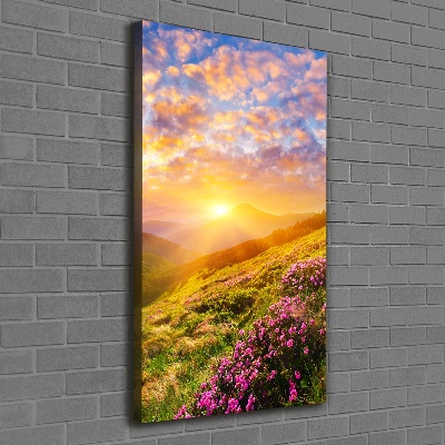 Tableau mural sur toile Coucher de soleil en montagne