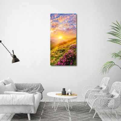 Tableau mural sur toile Coucher de soleil en montagne