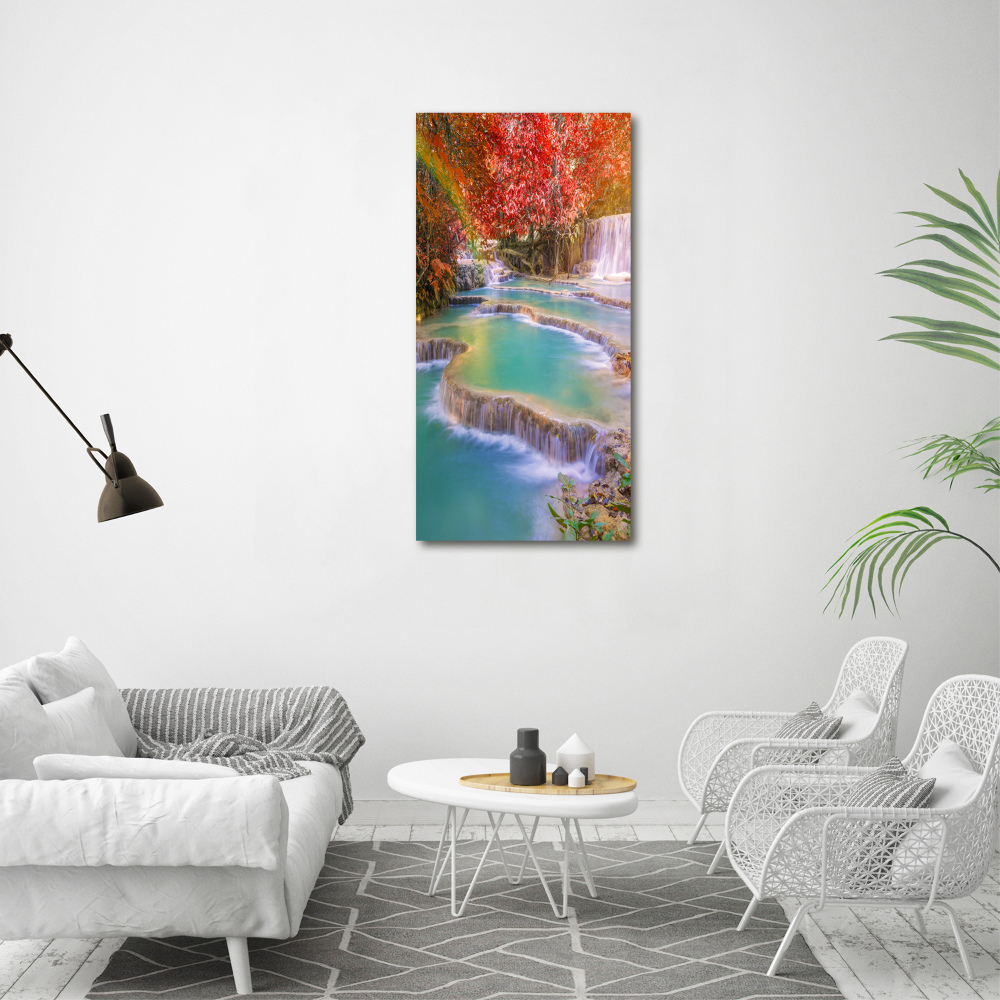 Tableau mural sur toile Chute d'eau en automne