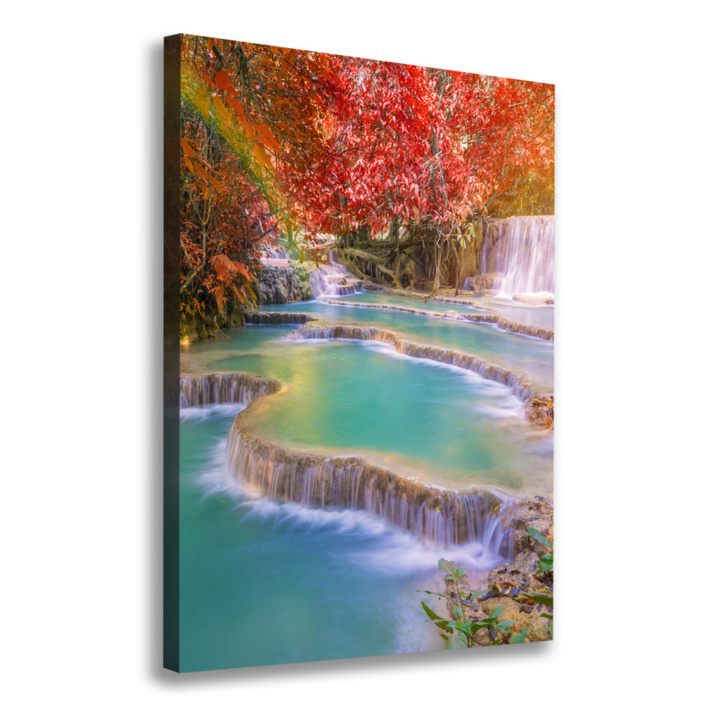 Tableau mural sur toile Chute d'eau en automne