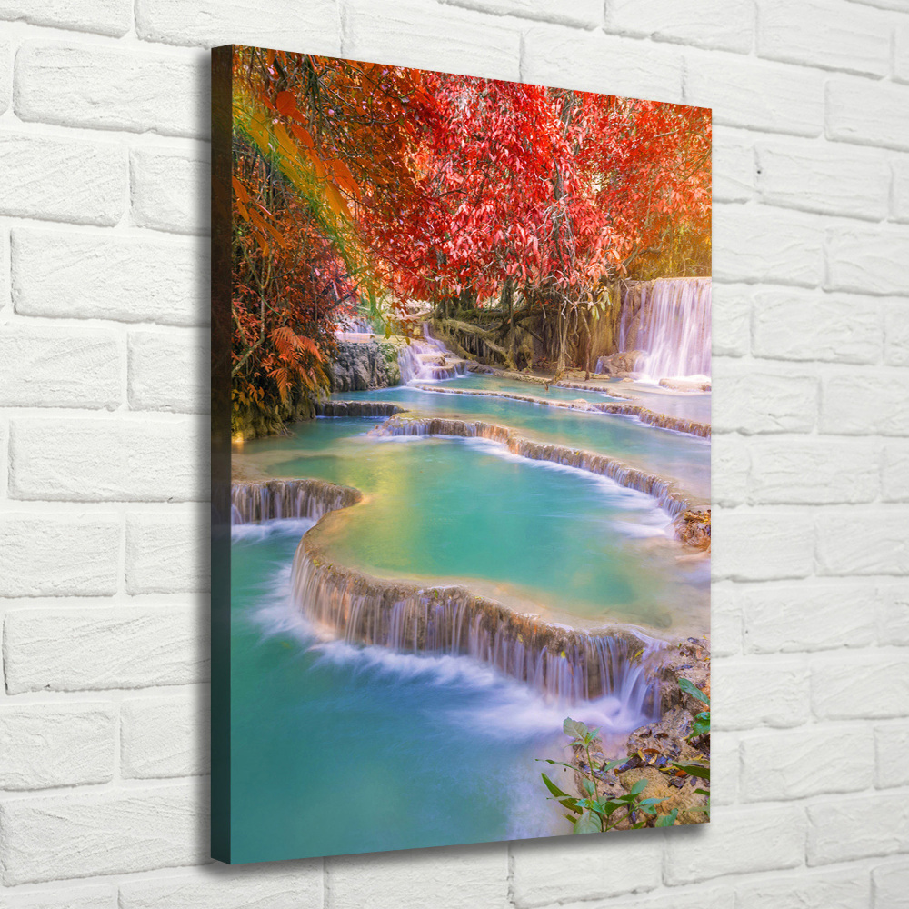 Tableau mural sur toile Chute d'eau en automne