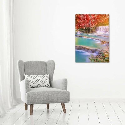 Tableau mural sur toile Chute d'eau en automne