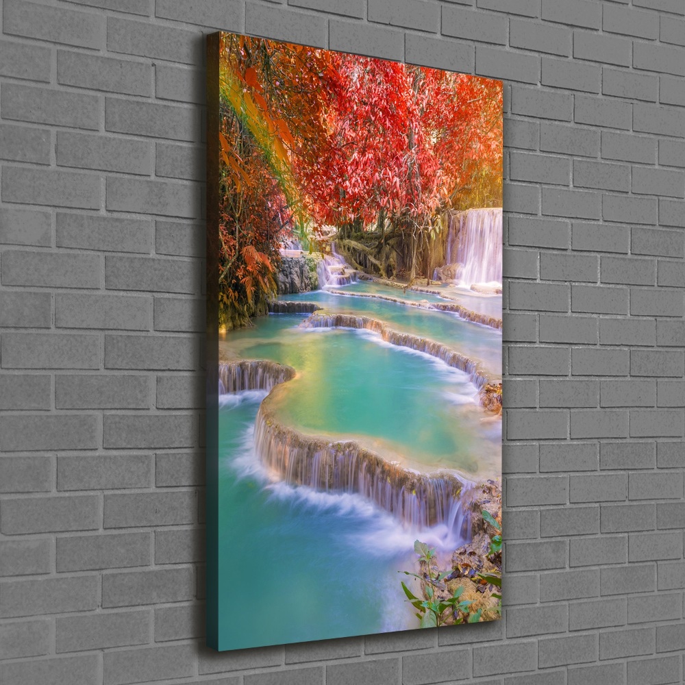 Tableau mural sur toile Chute d'eau en automne