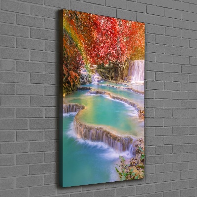 Tableau mural sur toile Chute d'eau en automne