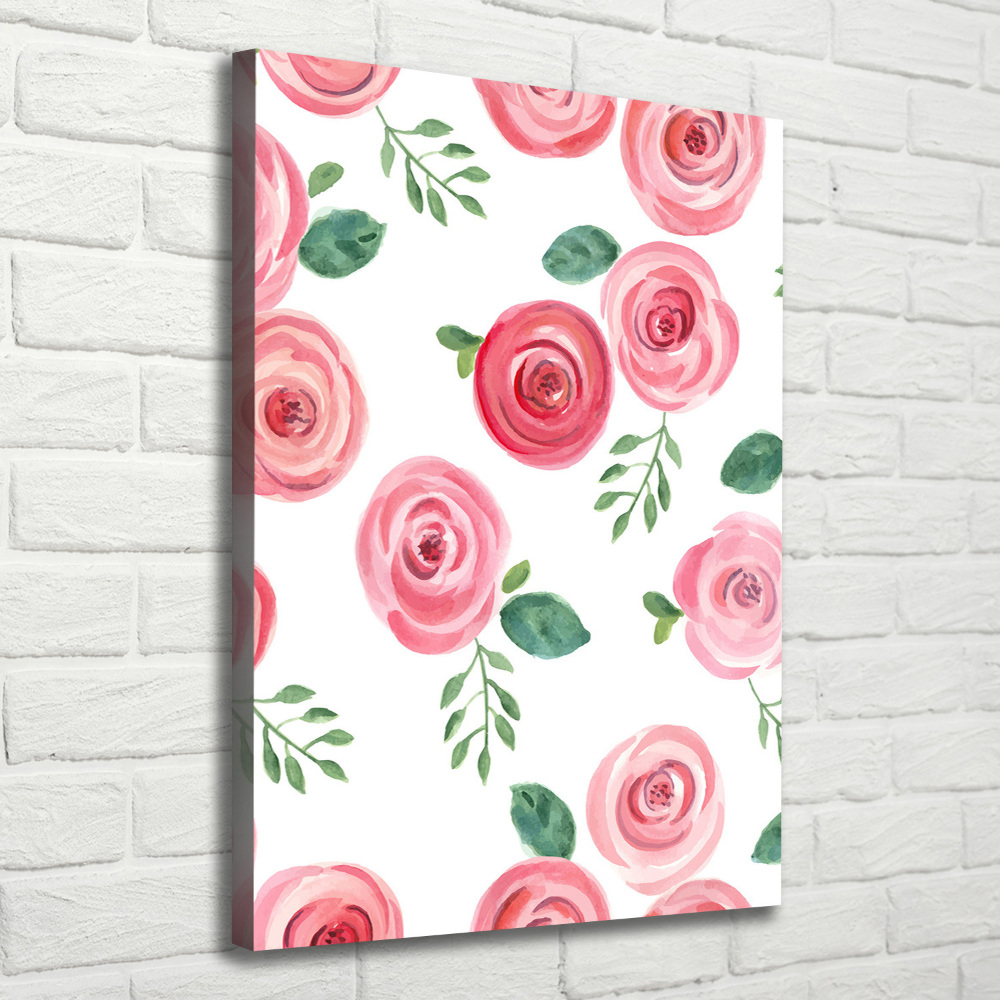 Tableau imprimé sur toile Roses roses