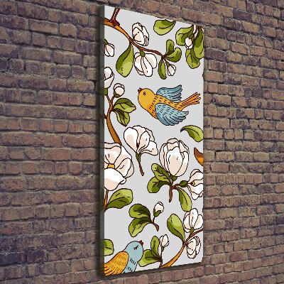 Tableau photo sur toile Oiseaux et fleurs