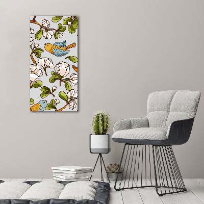 Tableau photo sur toile Oiseaux et fleurs