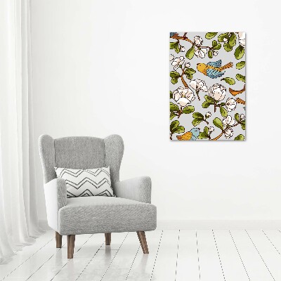 Tableau photo sur toile Oiseaux et fleurs