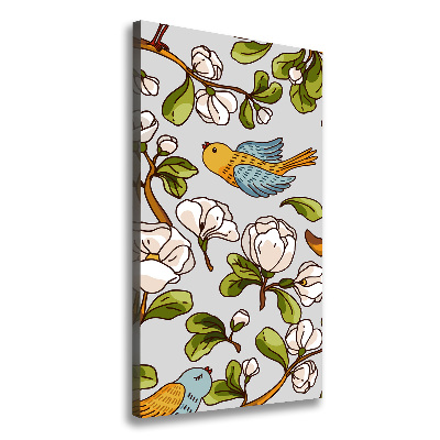 Tableau photo sur toile Oiseaux et fleurs