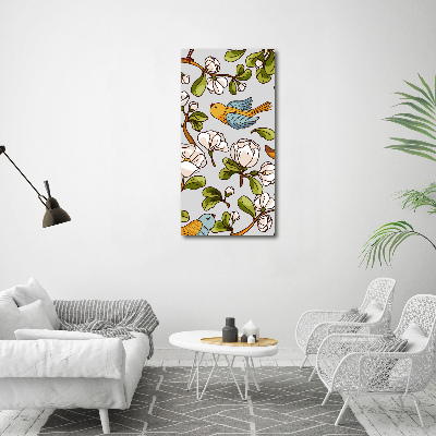 Tableau photo sur toile Oiseaux et fleurs