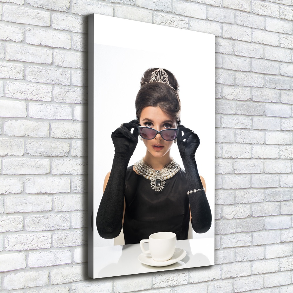 Tableau toile imprimée Femme à lunettes