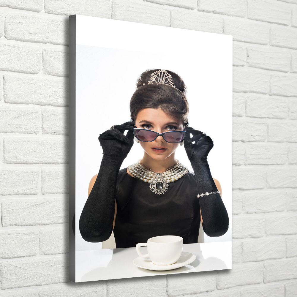 Tableau toile imprimée Femme à lunettes