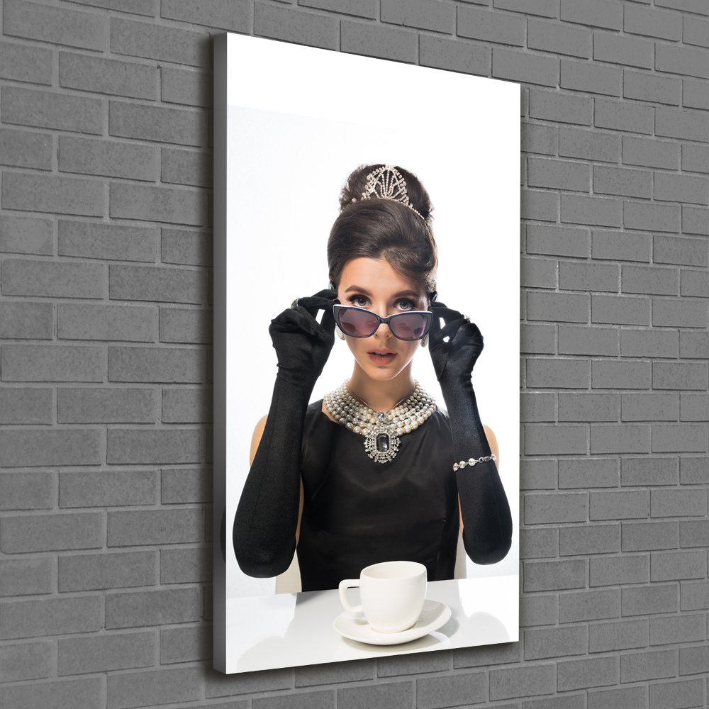 Tableau toile imprimée Femme à lunettes