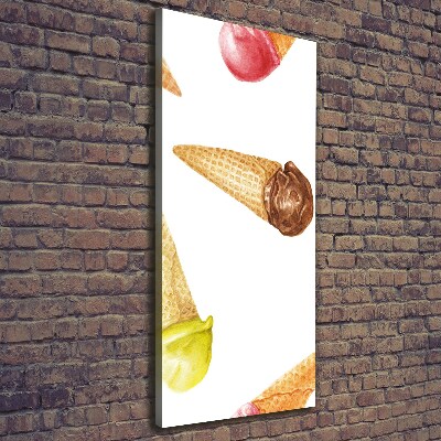 Tableau photo sur toile Glace en gaufrette