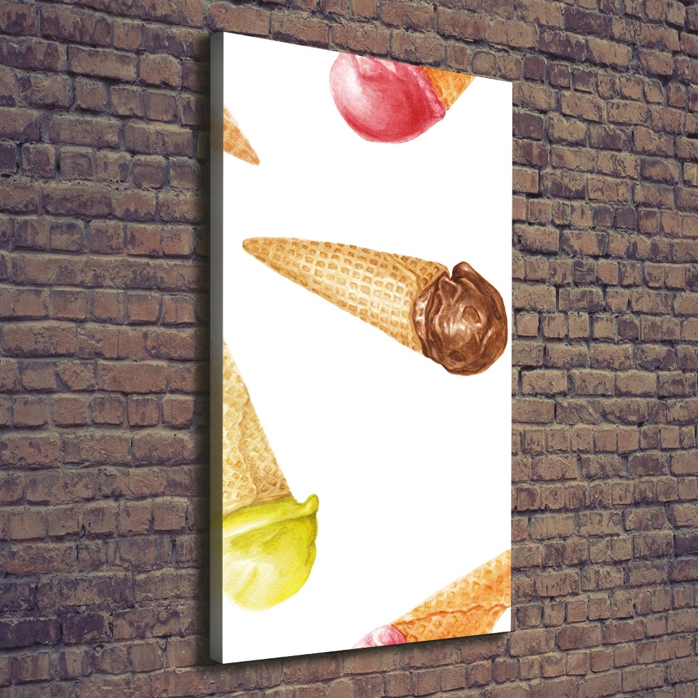 Tableau photo sur toile Glace en gaufrette