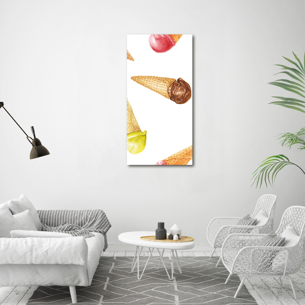 Tableau photo sur toile Glace en gaufrette