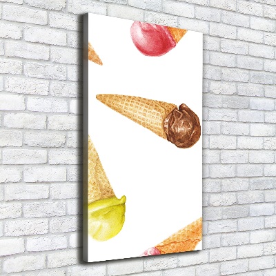 Tableau photo sur toile Glace en gaufrette