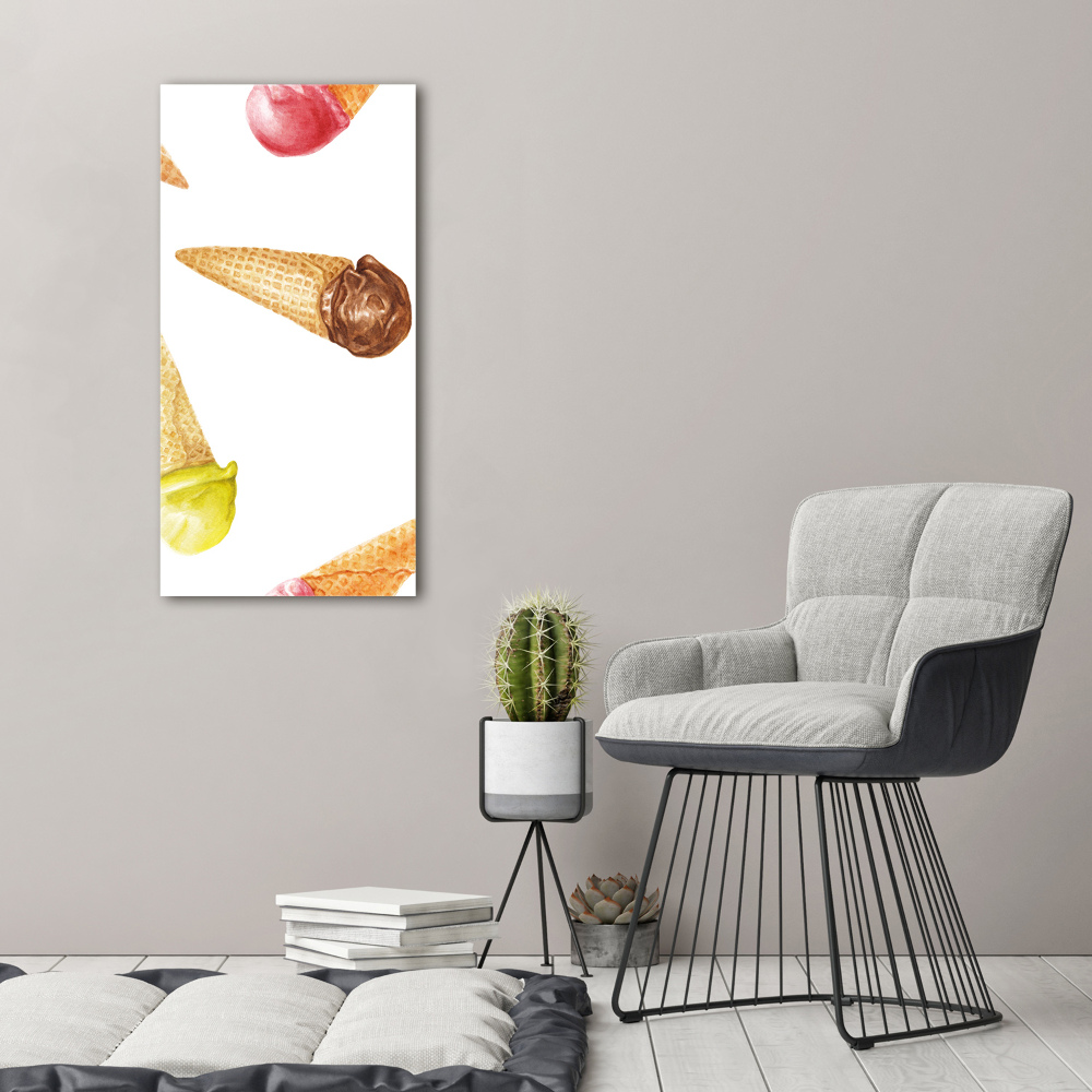 Tableau photo sur toile Glace en gaufrette