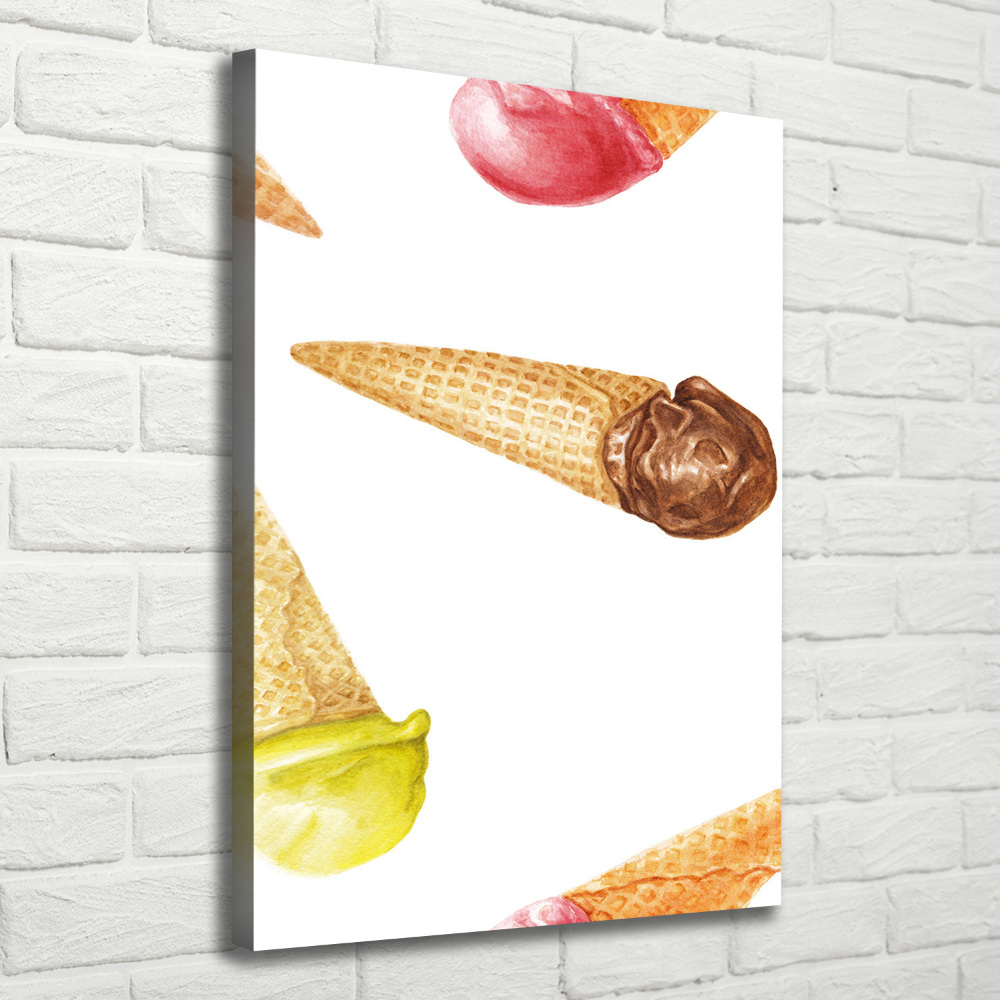 Tableau photo sur toile Glace en gaufrette