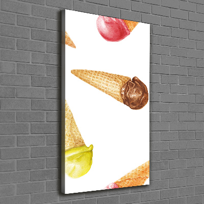 Tableau photo sur toile Glace en gaufrette