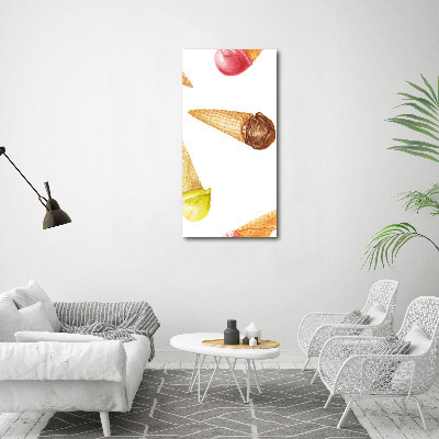 Tableau photo sur toile Glace en gaufrette