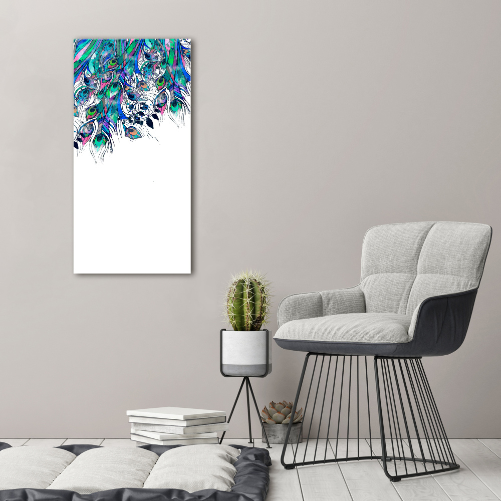 Tableau mural sur toile Plumes de paon