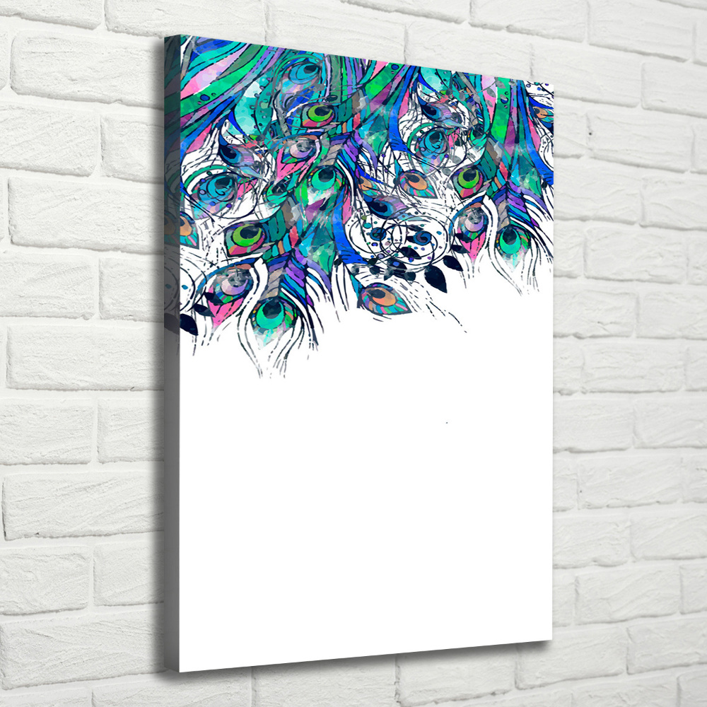 Tableau mural sur toile Plumes de paon