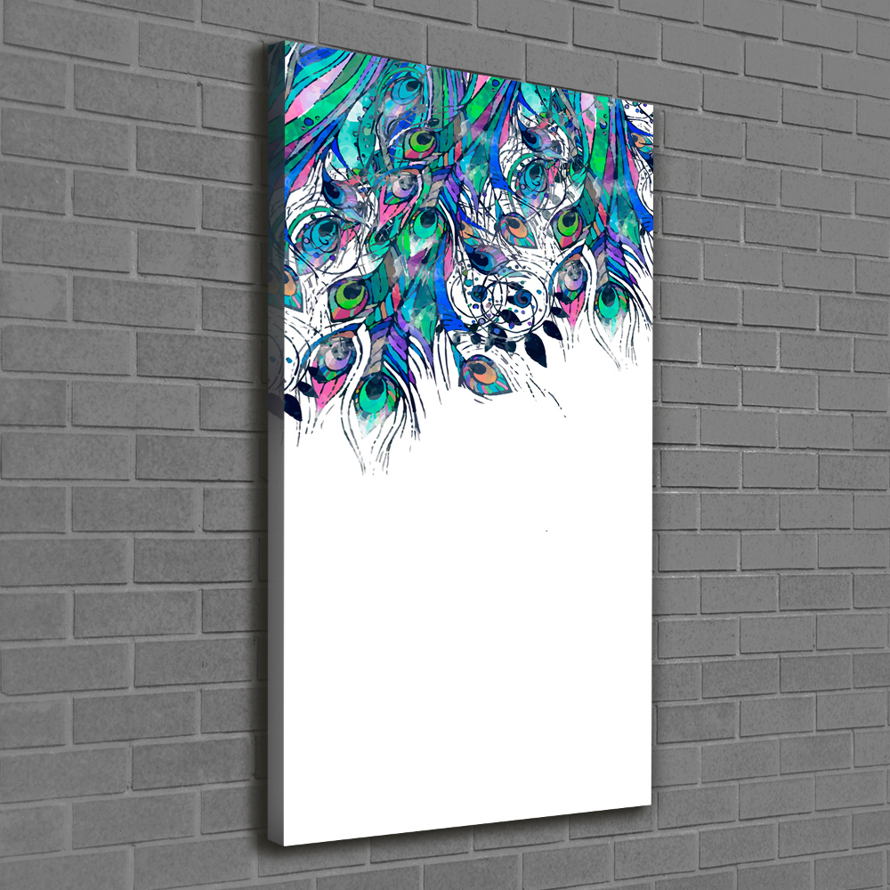 Tableau mural sur toile Plumes de paon