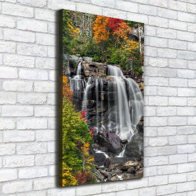 Tableau sur toile Chute d'eau en automne