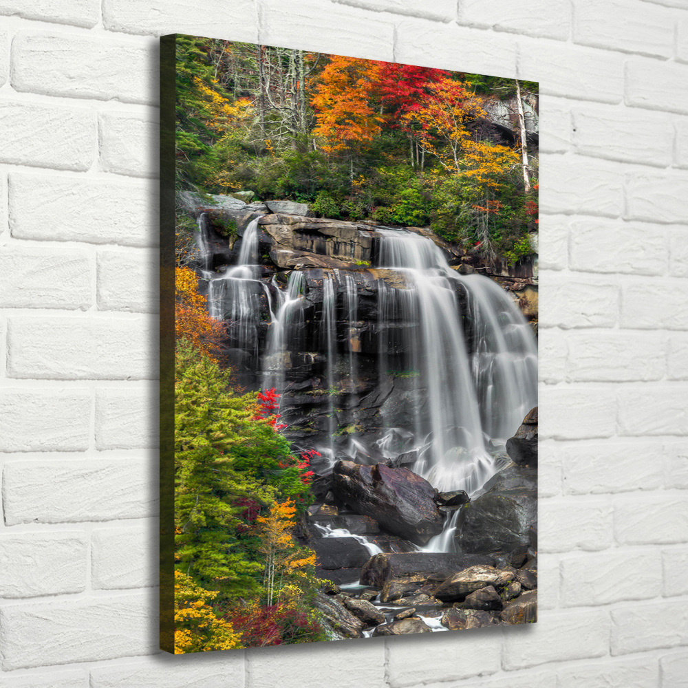 Tableau sur toile Chute d'eau en automne