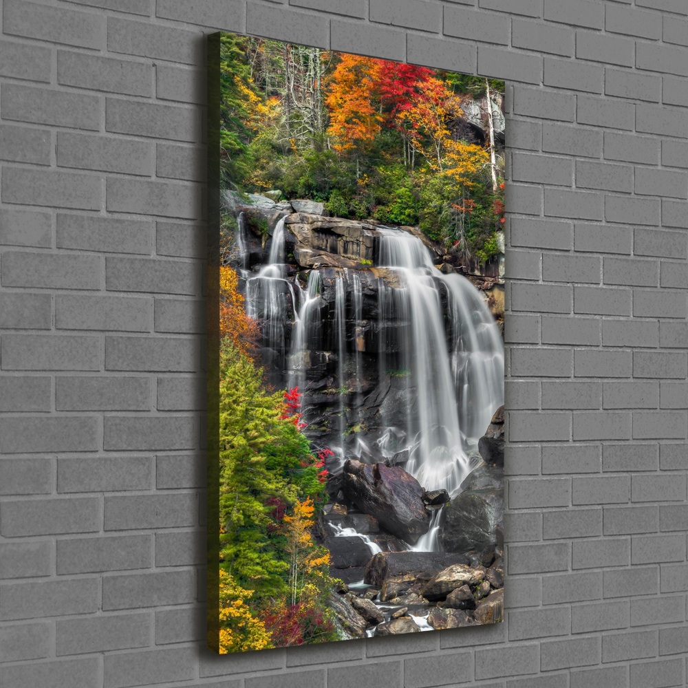 Tableau sur toile Chute d'eau en automne