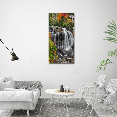 Tableau sur toile Chute d'eau en automne