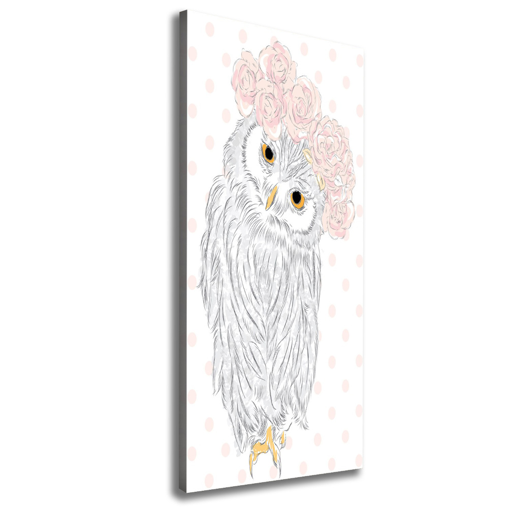 Tableau mural sur toile Hibou dans une guirlande