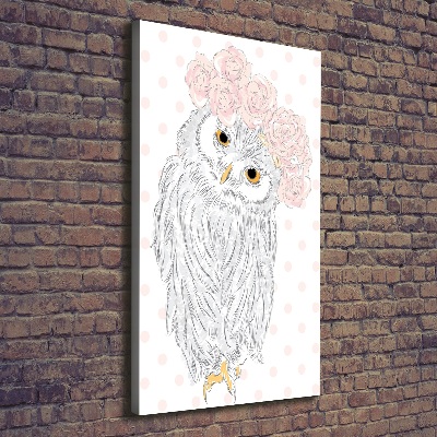 Tableau mural sur toile Hibou dans une guirlande