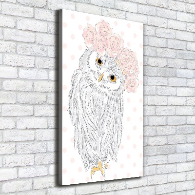 Tableau mural sur toile Hibou dans une guirlande