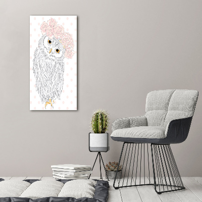 Tableau mural sur toile Hibou dans une guirlande