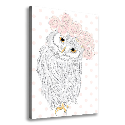 Tableau mural sur toile Hibou dans une guirlande