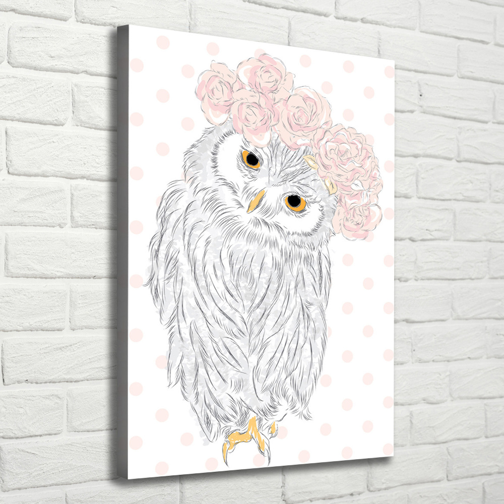 Tableau mural sur toile Hibou dans une guirlande