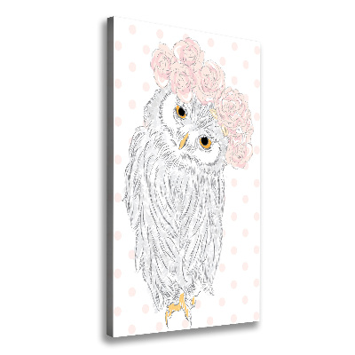 Tableau mural sur toile Hibou dans une guirlande