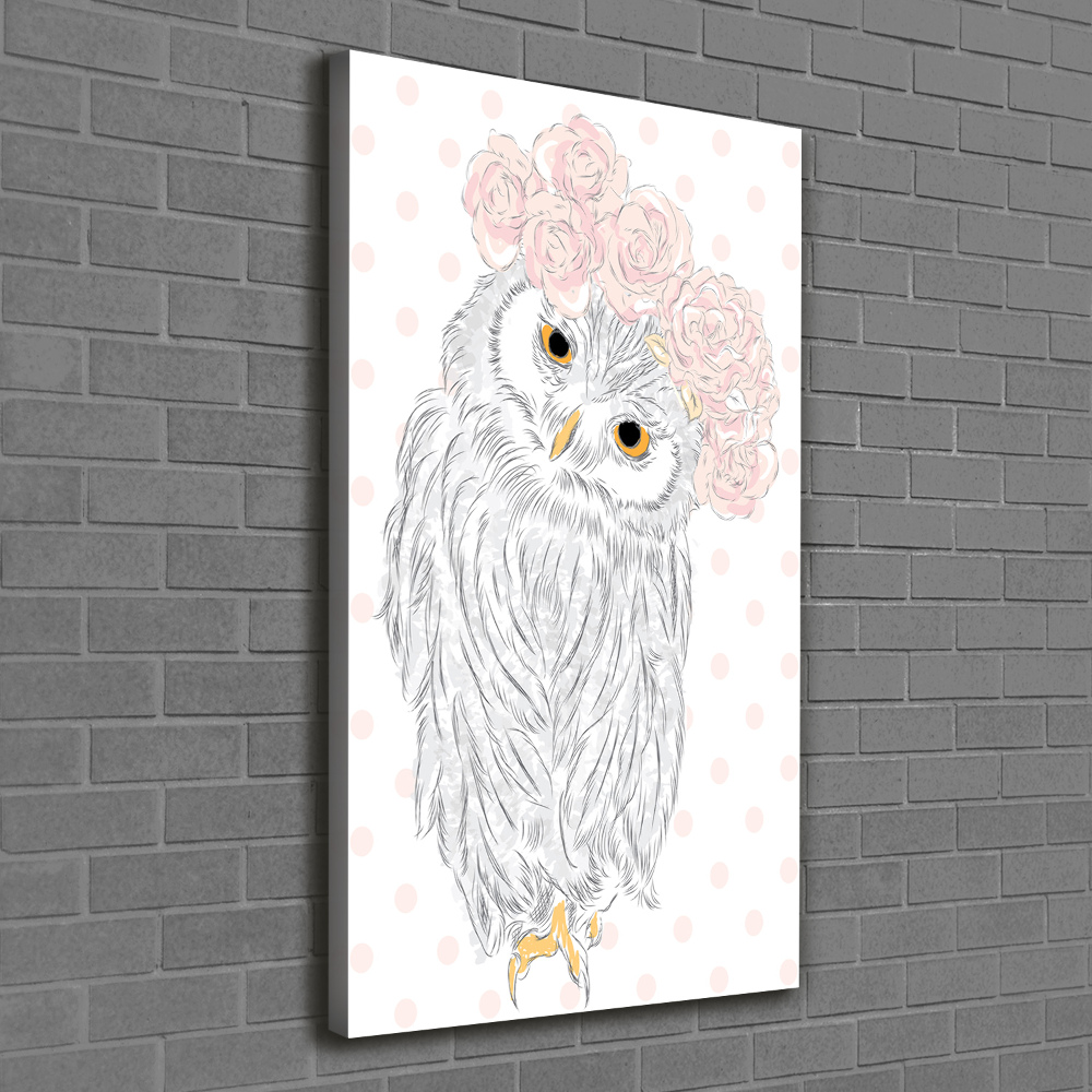 Tableau mural sur toile Hibou dans une guirlande