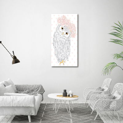 Tableau mural sur toile Hibou dans une guirlande